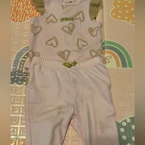 Baby girls juicy couture pink and gold set
